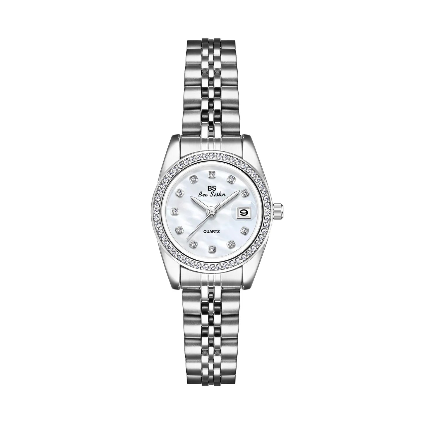 Original Woman Watch Pink Dial Golden Date Quartz Clock Vintage Elegant Stainless Steel Watch Gifts For Women 2024