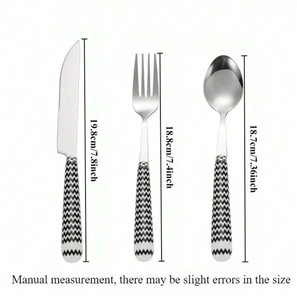 Silverware Set 3Pcs Stainless Steel Knives Spoon Forks Set For Home, Kitchen And Restaurant Perfect Thanksgiving Christmas Gifts