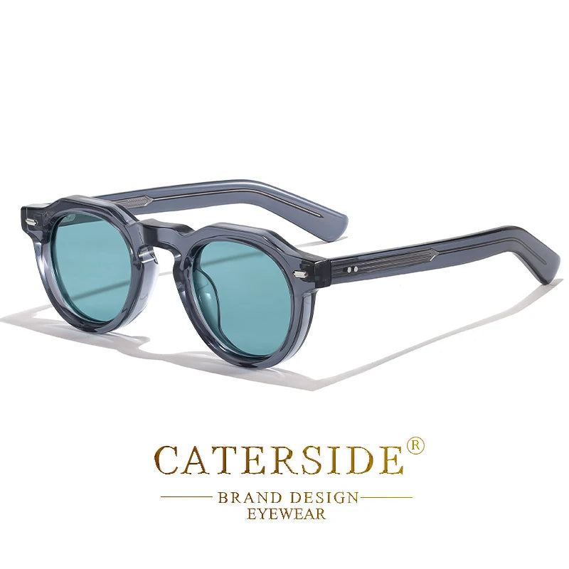 CATERSIDE Acetate Simple Men Sunglasses Polarized Small Frame High-Quality Frame Sun Glasses Women Party Travel Outdoor Glasses