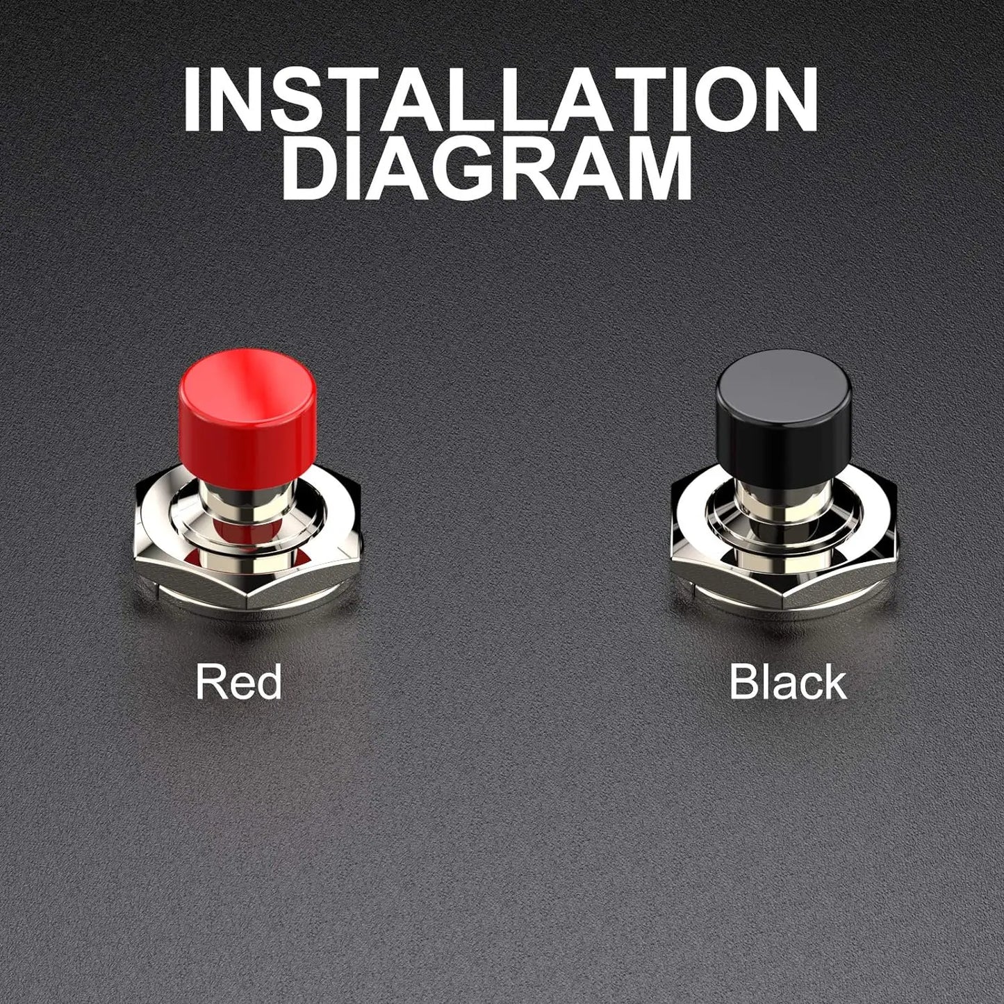 20pcs Momentary Push Button Switch, 1A 250VAC SPST Mini Pushbutton Switches Normally Open(NO) Black & Red Cap