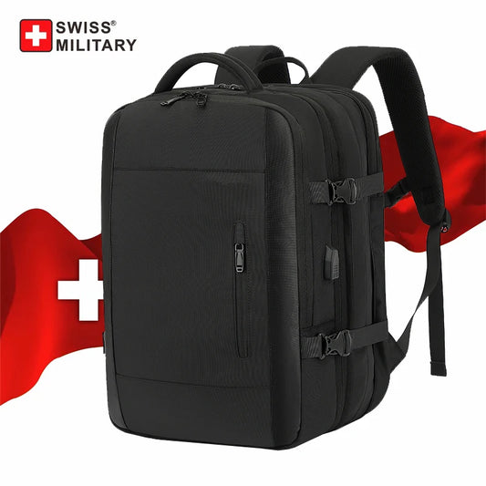 SWISS MILITARY Expandable Men Backpack Waterproof 15.6in Travel Laptop Backpack