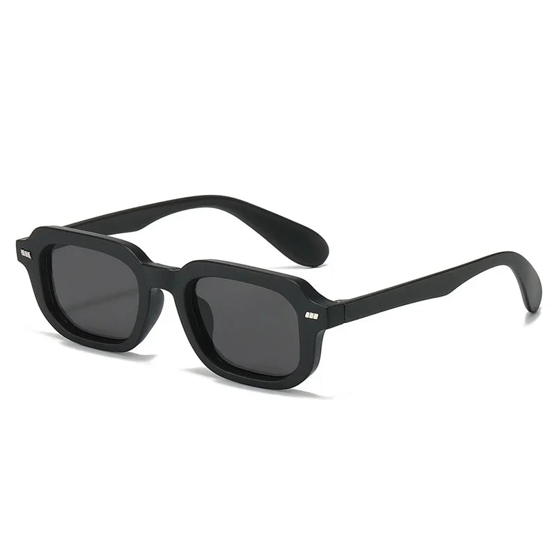 JNPCXI Fashion Small Square Women Sunglasses Retro Rivets Men Black Tea Shades UV400 Sun Glasses