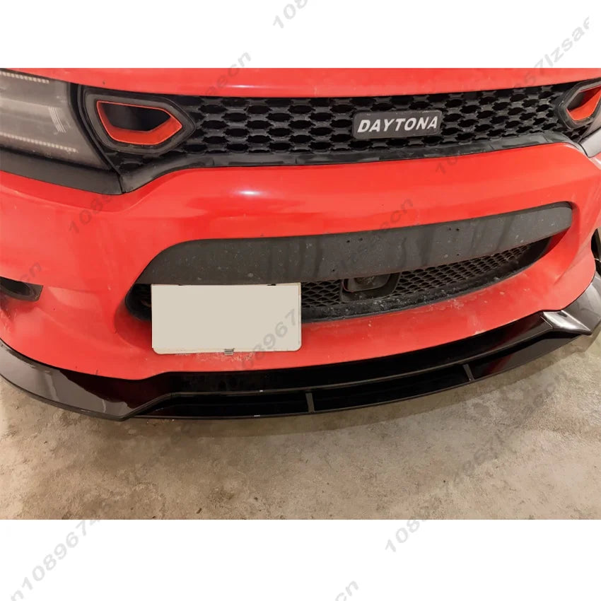 For Dodge Charger SRT 2015-2024 Car Front Bumper Diffuser Lip Spoiler Body Kit Splitter Cover Protector Tuning Gloss Black ABS