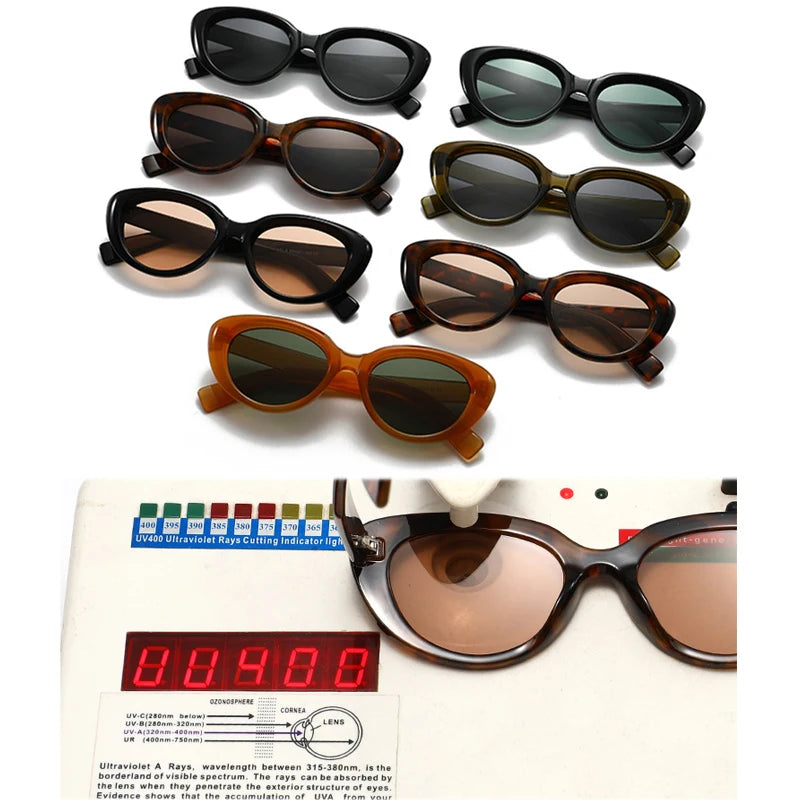 JNPCXI New Vintage Cat Eye Women Sunglasses Fashion Rivets Men Tea Shades UV400 Trending Sun Glasses