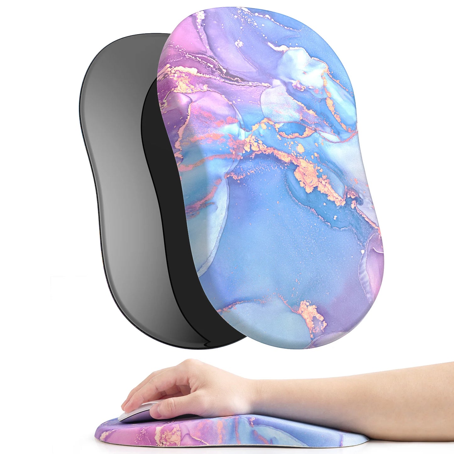 Ergonomic Mouse Pad with Wrist Rest, Soft Mousepad With Memory Foam for Pain Relief, Gaming Mouse Pad for Desk, Home, Office