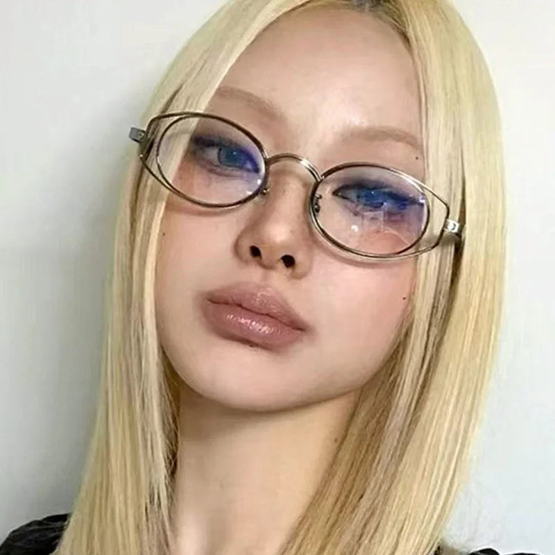 JNPCXI New Vintage Double-circle Oval Glasses Frame Men Optical Prescription Eyeglasses Women Luxury Eyewear