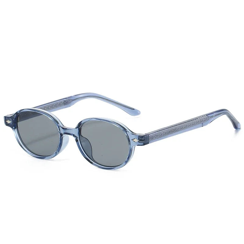 JNPCXI New Retro Small Oval Women Sunglasses TR90 Fashion Candy Color Shades UV400 Men Trending Rivets Punk Sun Glasses