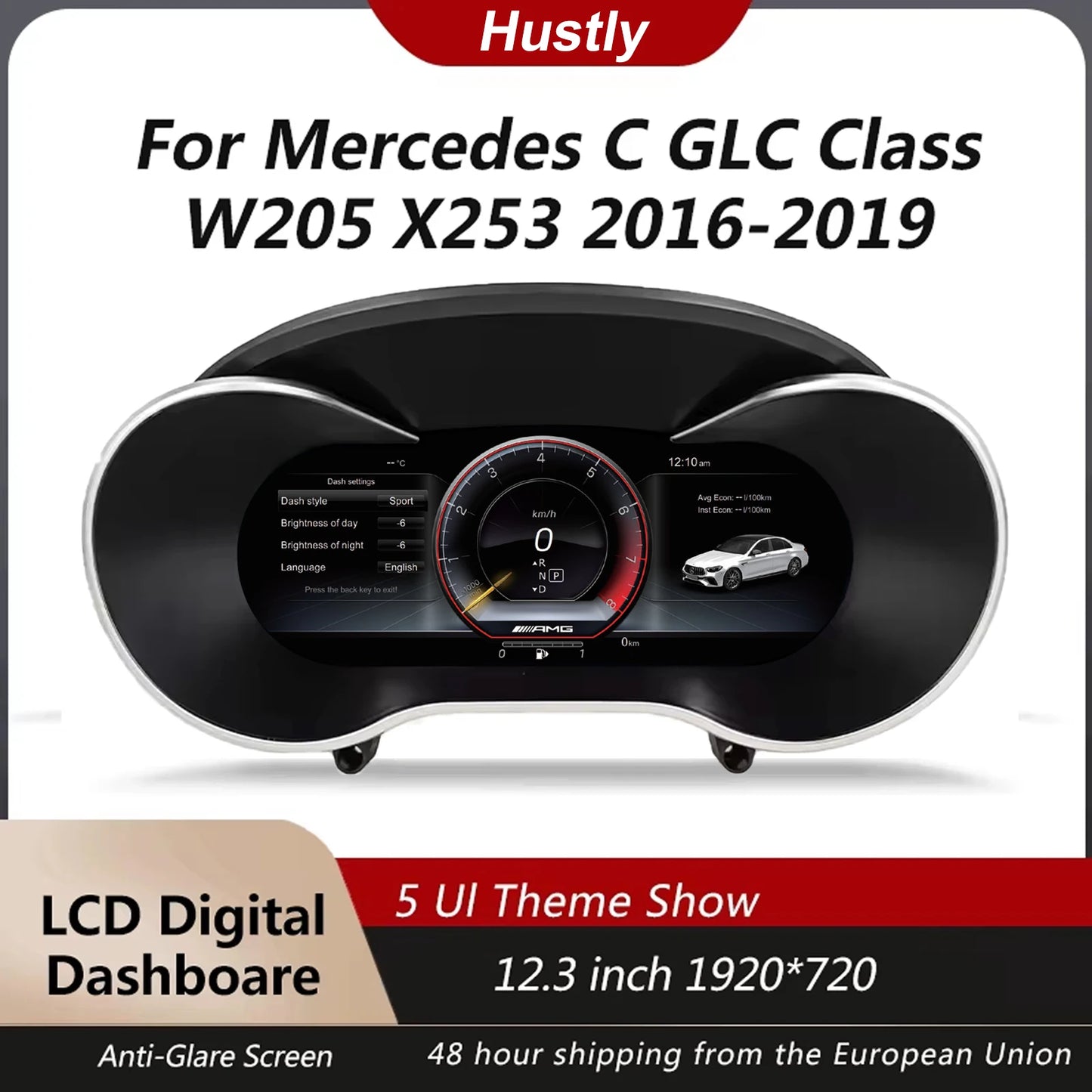Digital instrument cluster suitable for Mercedes-Benz C/GLC W205/W253 2015-2018 models LCD cluster instrument speedometer