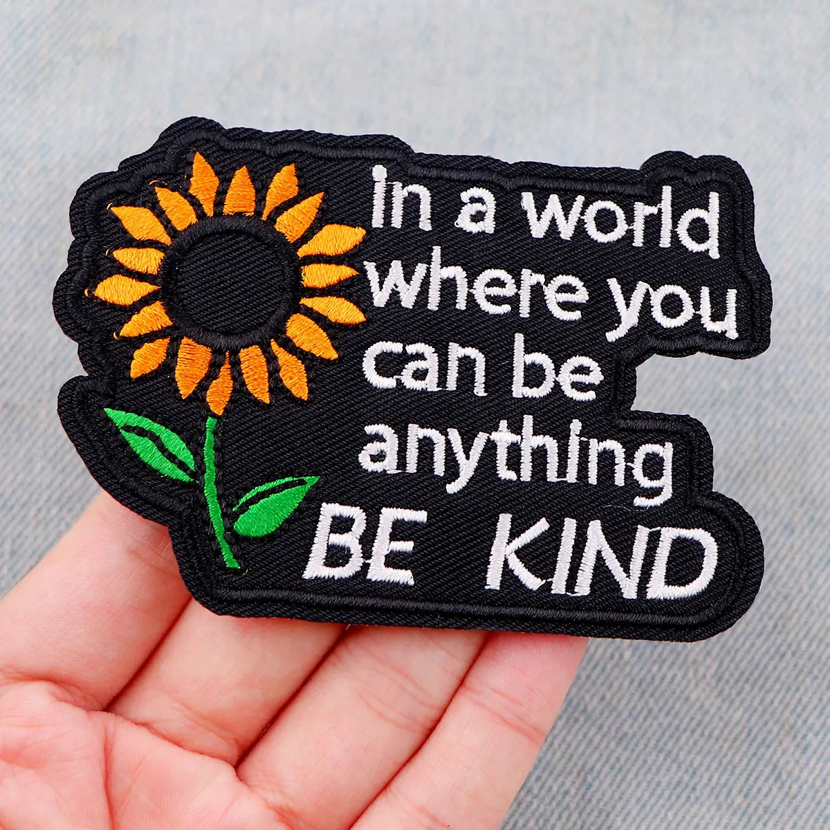 Motivational Phrase Patch Sunflower Iron On Patches For Clothing Patches DIY Applique Embroidered Patch For Jackets Badges