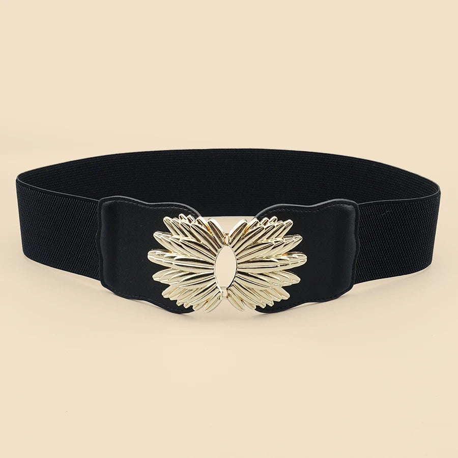 High Elastic Women's Belt Bohemian Elastic Pu Belt Women's Elastic Tight Waist Belt Jeans Dress Elastic Wide Belt