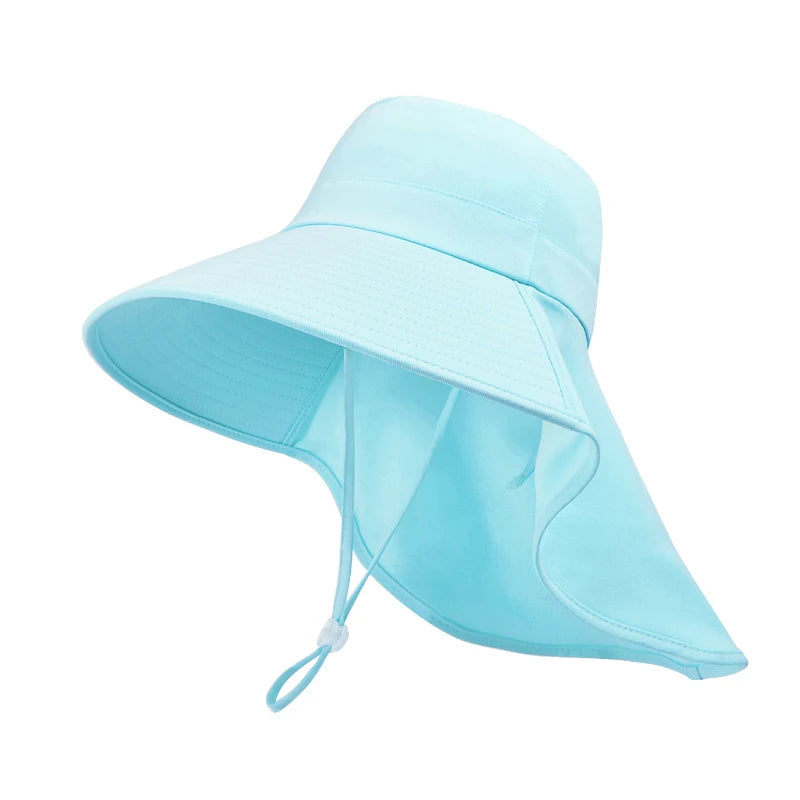 8555 Summer outdoor sunblock hat Korean version of a big hat cape fisherman hat with horsetail hole hat woman