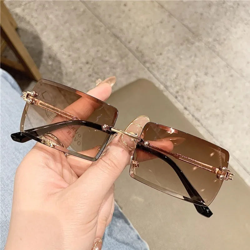 Stylish Frameless Gradient Fashion Glasses for Women - Chic Everyday Eyewear  Perfect for Fashion Statements And Everyday Wear