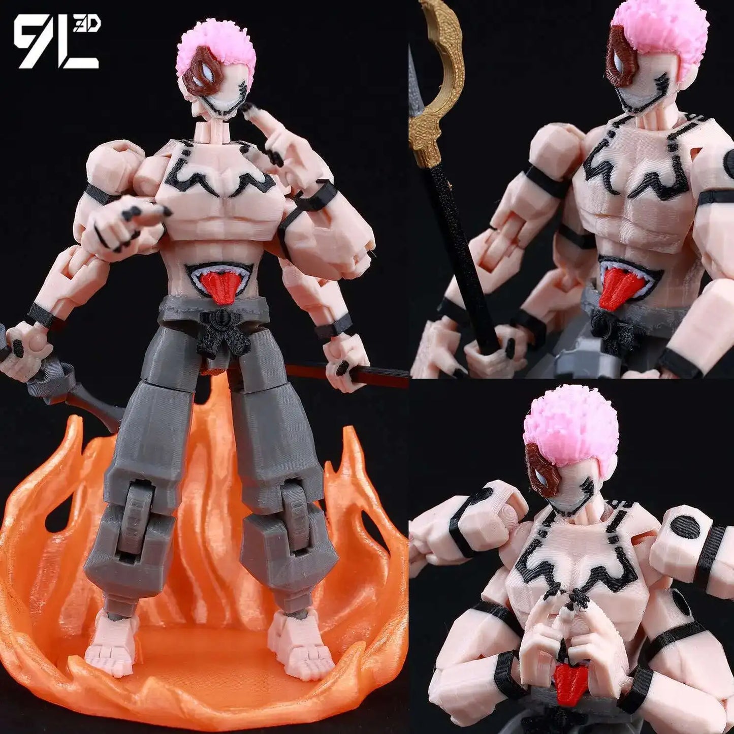 9L 3D Printed Anime Jujutsu Kaisen Sukuna Dummy 13 Shapeshift Action Figures 14