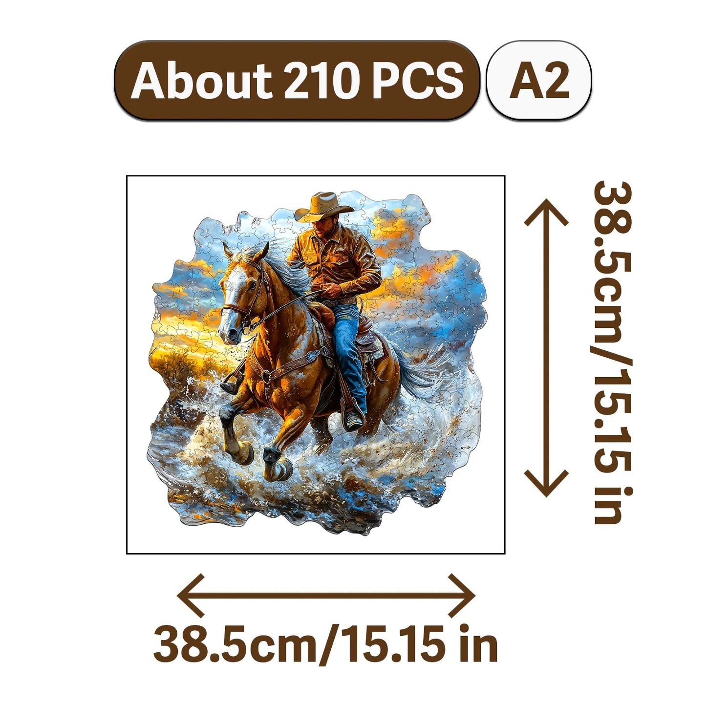 Cowboys and Dancers Wooden Jigsaw Puzzle Wood Home Decor Painting Christmas and Halloween Gift Toy for Teen and Kid