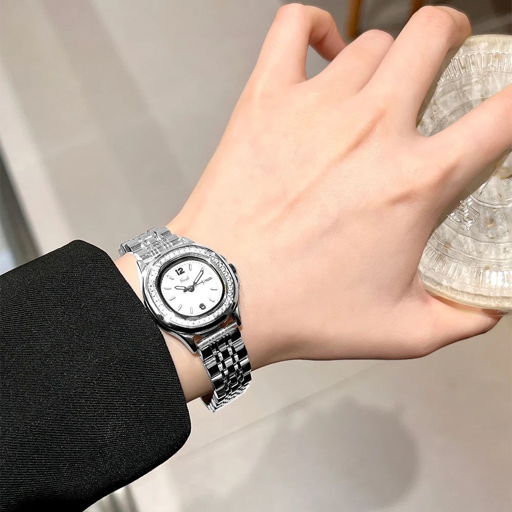 GEDI Diamond Watch Fashion Women Watches Luxury Elegant Waterproof Stainless Steel Quartz Ladies Wristwatch Gifts