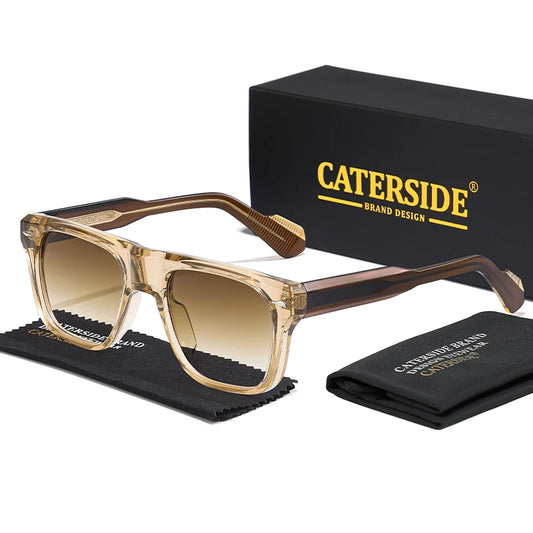 CATERSIDE Retro Sunglasses Men's Large Frame Propionic Core Insert Temple Sun Glasses Women's Party Outdoor Travel Eyewear