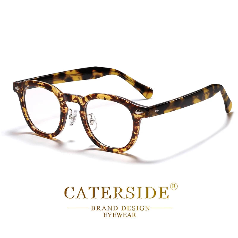 CATERSIDE New Simple Tr-90 Eyeglass Frame Men's Glasses Frame Round High-Quality Women's Daily Reading Decorative Eyeglassese