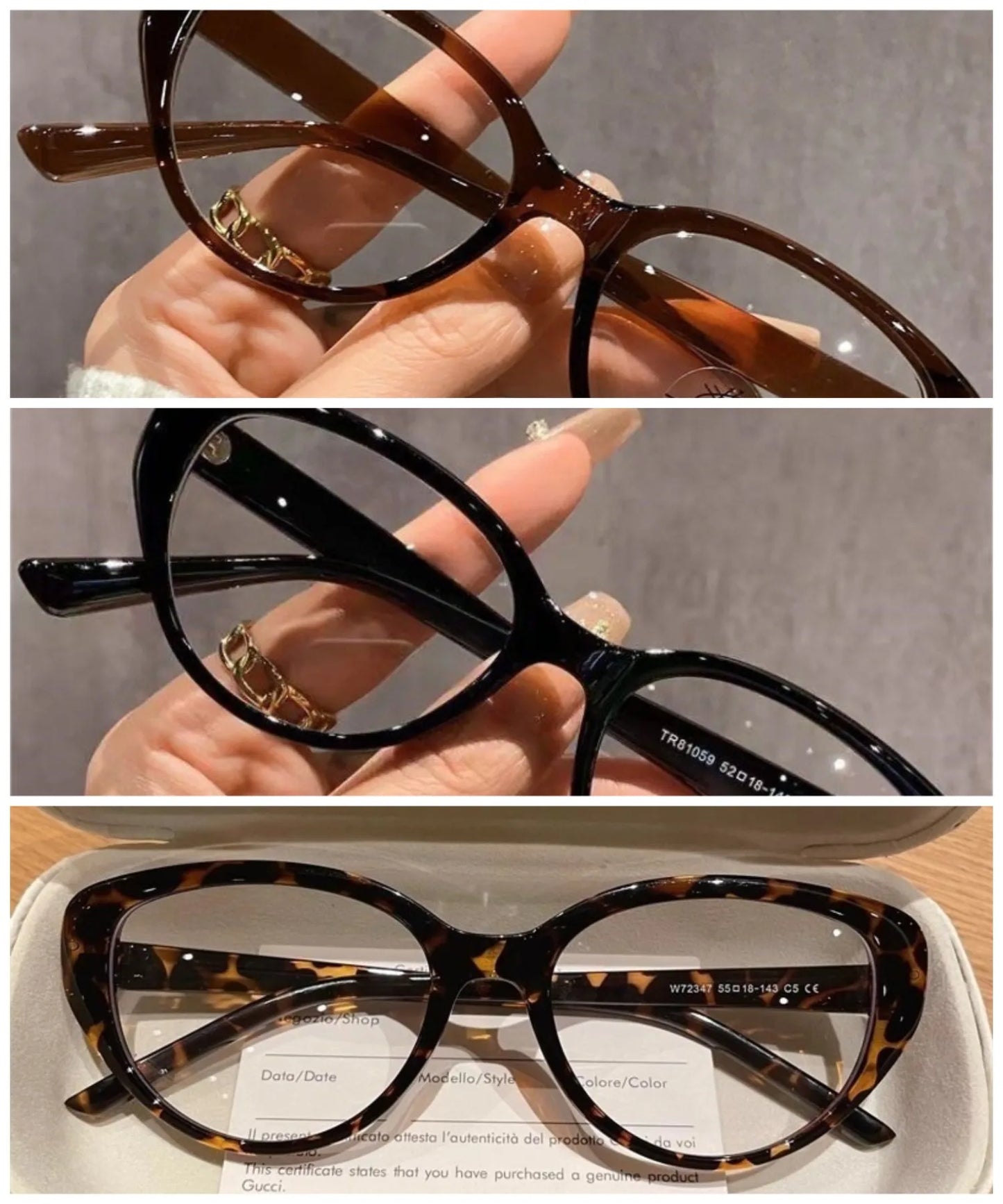 Retro Sweet Cool Spice Millennium Y2K Cat Eye  Frame Anti Blue Light Glasses for Women Black Frame European American Eyeglasses