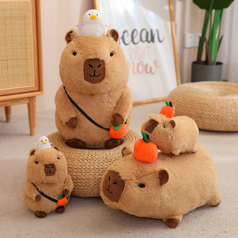 Vocal and Spit Bubbles Cute Sitting And Lieing capybara Plush Toys Cartoon Doll Soft Stuffed Children's Gift Home Decoration