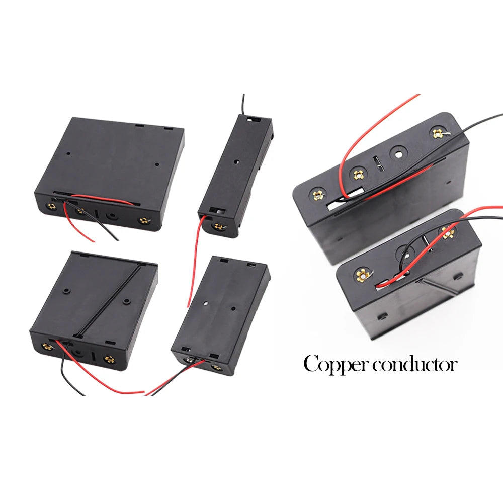 3pcs 18650 Battery Holder with Wire 3.7V,7.4V, 11.1V, 14.8V 18650 Battery Holder Box for Battery storage charging