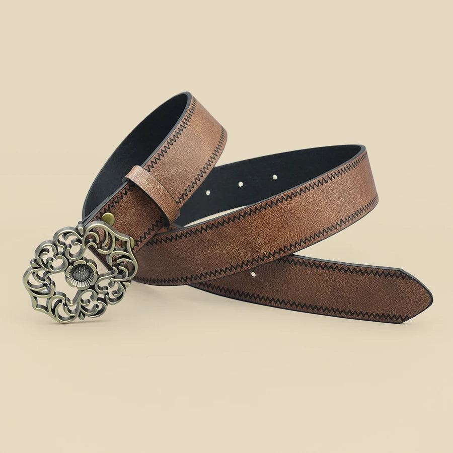 Classic Retro Western Denim Style Belt, Fashionable Casual Women's Belt, Retro Printed Belt, Classic Decorative Belt
