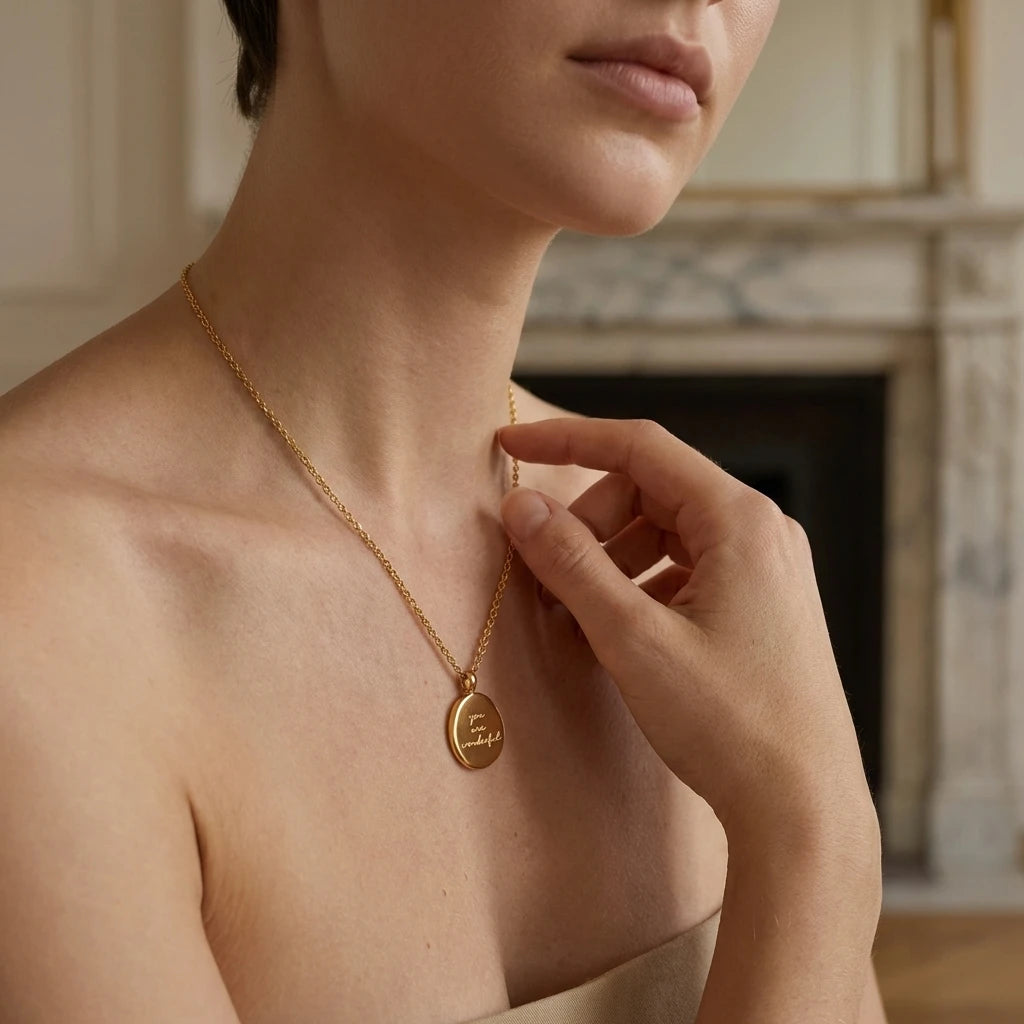 Elegant Oval Pendant Necklace Geometric Minimalist Clavicle Chain Choker Fashion Everyday Wear Jewelry Accessories Women
