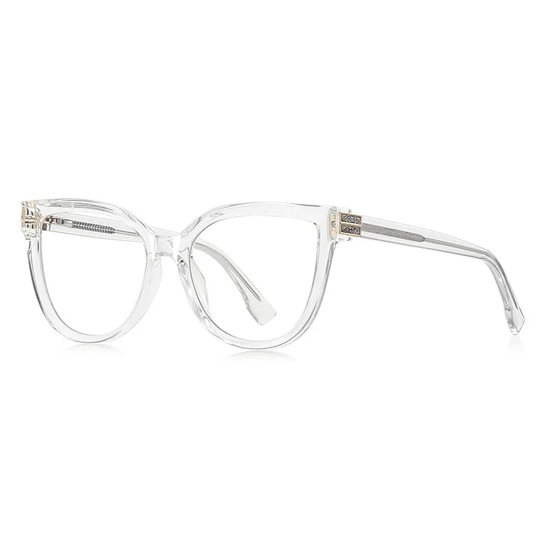 JNPCXI New Cat Eye Flower Anti-Blue Light Reading Glasses Women Customizable Prescription Myopia Lenses