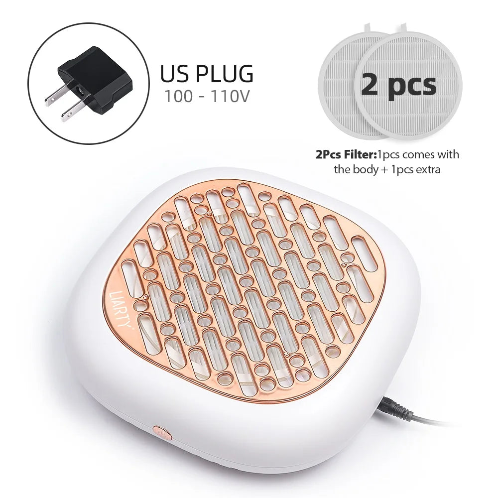 130W Super Suction Brushless Nail Dust Extractor Powerful Nail Dust Collector Nail Art Manicure Fan Vacuum Cleaner With 2 Filter