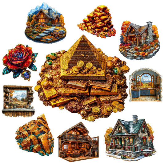 Rural Scenery Wooden Jigsaw Puzzle Wood Home Decor Painting Christmas and Halloween Gift Toy for Teen and Kid