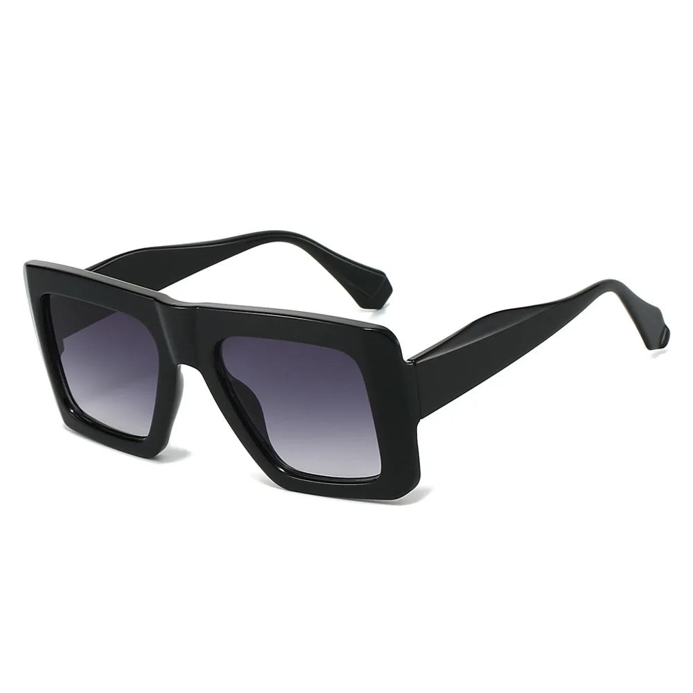 JNPCXI New Retro Oversized Square Sunglasses Women Fashion Leopard Gradient Shades UV400 Men Punk Sun Glasses