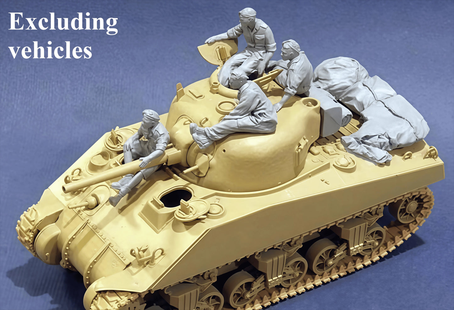 1: 35 Cast Resin Model Assembly Kit GK, 4 Tank Soldiers, Unpainted Needs To Be Assembled
