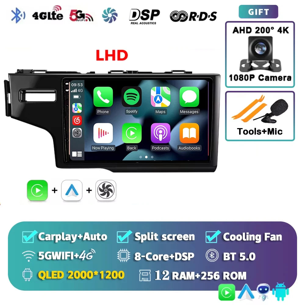 Android 15 Car Radio For Honda Fit 3 Jazz 2014 2015 2016 2017 2018 2019 2020 Wireless Carplay Android Auto Multimedia Player 2 D