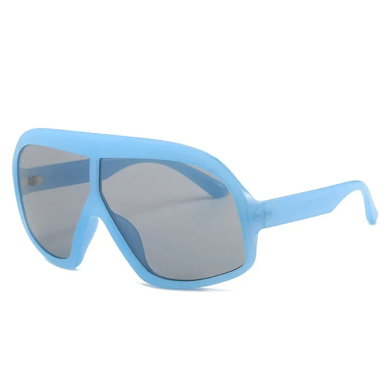 JNPCXI Fashion Oversized Pilot Sunglasses Luxury Yellow Lens Women Men UV400 Brand Designer One Piece Sun Glasses Shades