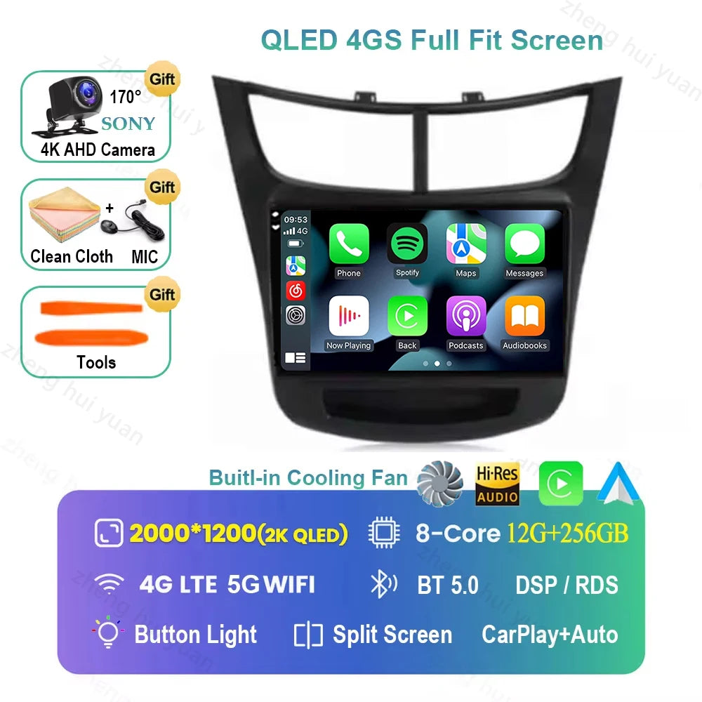Android 16 CarPlay Auto Car Radio Multimedia navigation video Autoradio Stereo For Ch For Chevroletevrolet Sail Aveo 2015 - 2019
