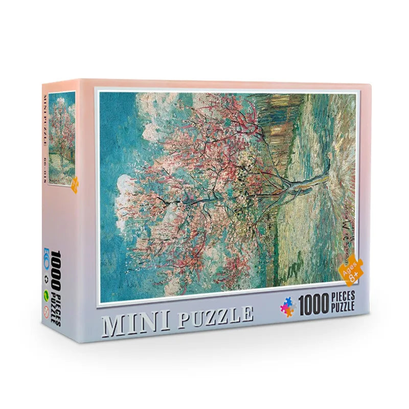 38*26cm Mini Jigsaw Puzzle 1000pcs for Adults Famous Painting Landscape Toy Family Game Home Decoration Festival Present