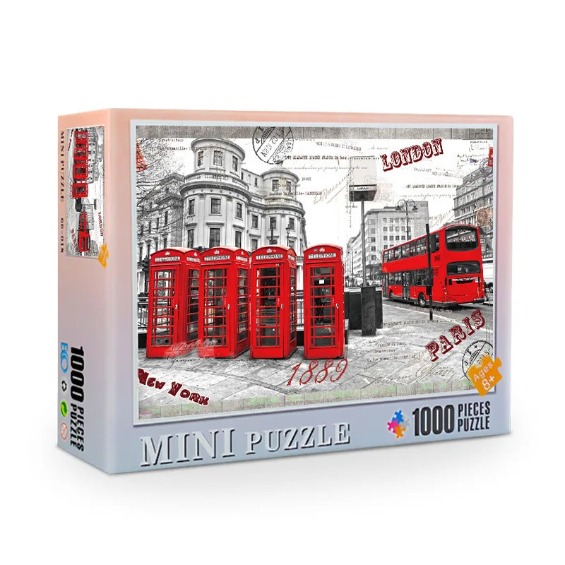 38*26cm Mini Jigsaw Puzzle 1000pcs for Adults Famous Painting Landscape Toy Family Game Home Decoration Festival Present