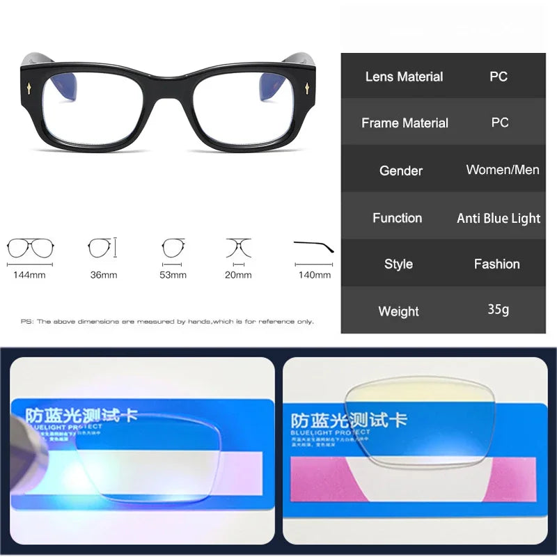 JNPCXI Small Square Sunglasses Men Luxury Brand Design Computer Women Eyeglasses Glasses Frame Vintage Eyewear