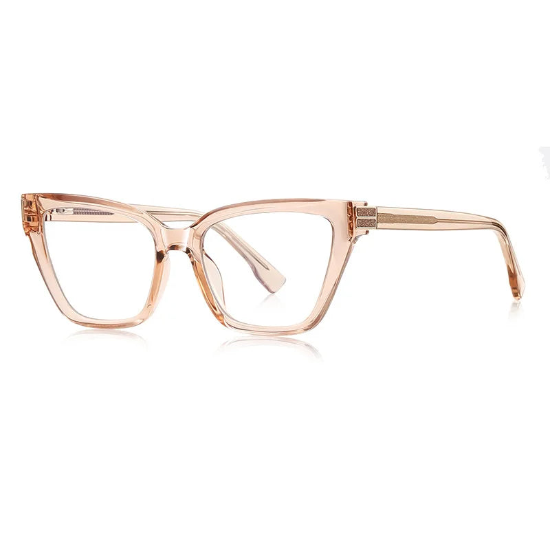JNPCXI New TR90 Anti-Blue Light Retro Women Glasses Frames Gradient Tea Optical Eyeglasses Frame