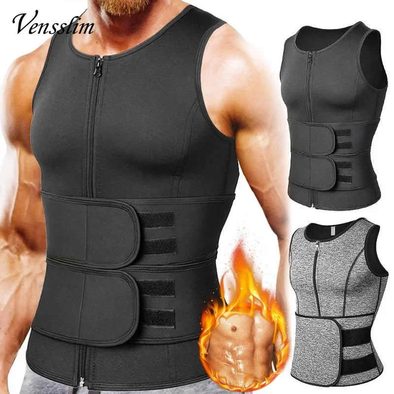 Body Slimming Men Waist Trainer Vest Sauna Compression Shapewear Fat Burner Top