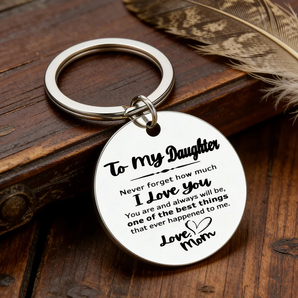 To My Daughter Keychain from Mom Never Forget How Much I Love You Ideal Gift for Daughter'S Birthday, Graduation
