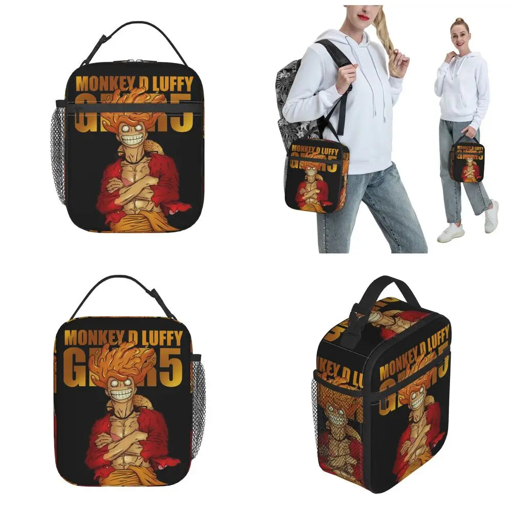 One Piece Monkey D Luffy Anime Insulated Lunch Thermal Bag Work School Bag M2
