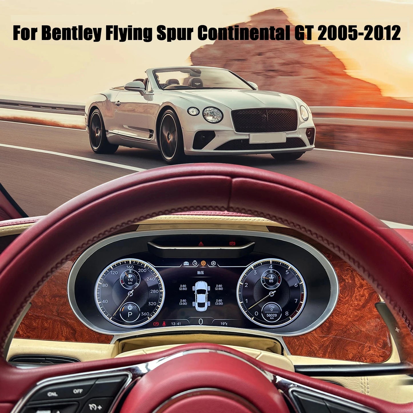 Cluster Digital Dashboard For Bentley Flying Spur Continental GT 2005-2012 car cluster instrument panel/Wireless CarPlay