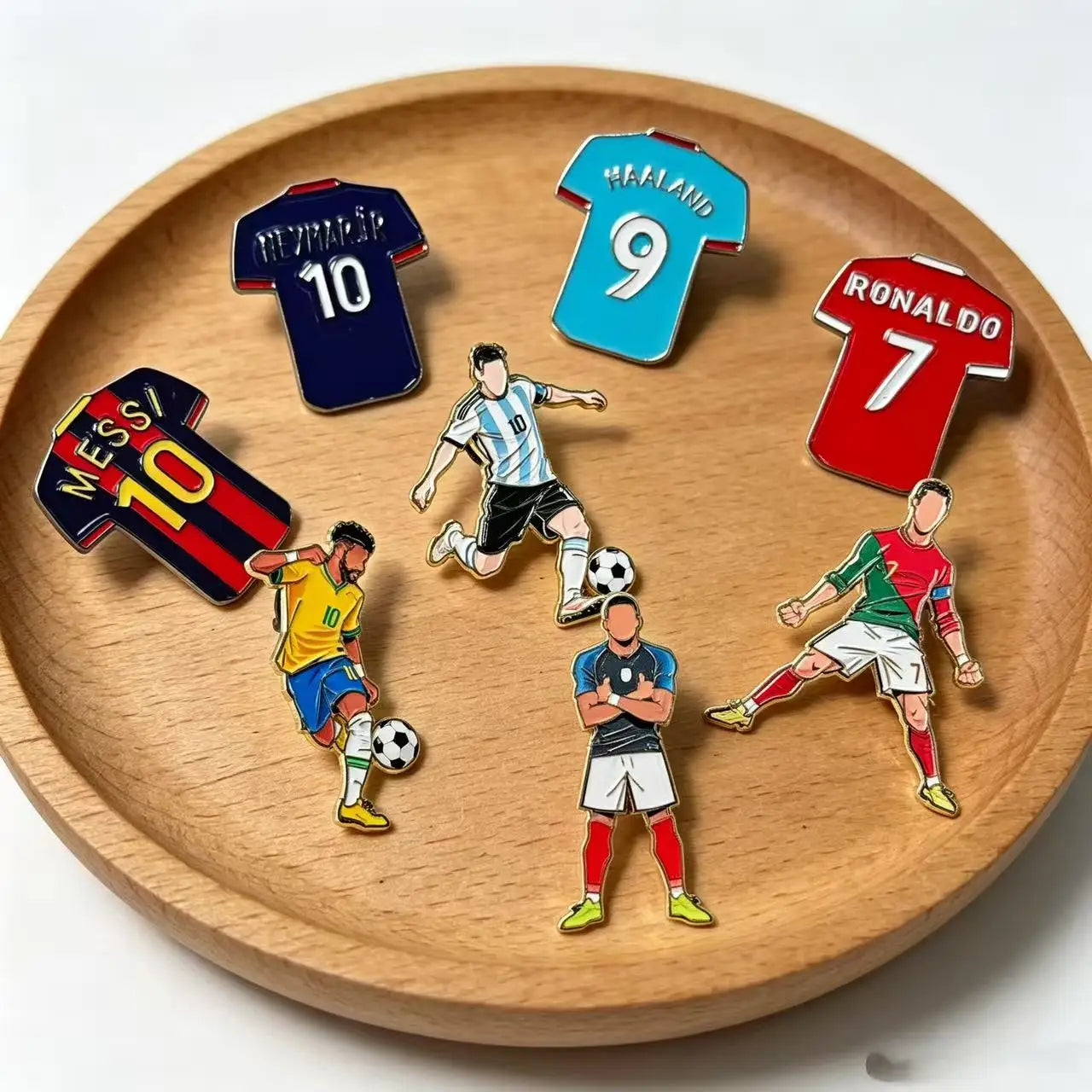 4/8PCS Creative Football Enamel Pin Cool Star Professional Athletes Brooches Lapel Backpack Badge Party Jewelry Gift For Fans Fr