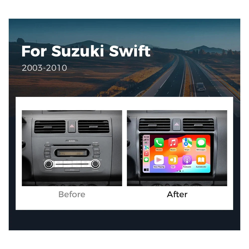 Android 15 2K 12+256GB  For Suzuki Swift 2003 - 2010 Car Radio Multimedia Video Player wireless Carplay Android Auto GPS stereo