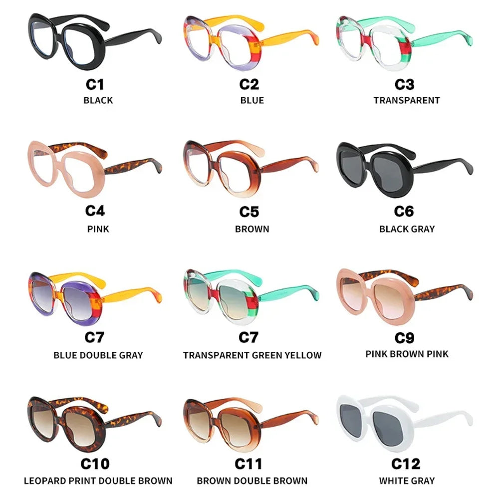 JNPCXI Vintage Round Spectacle Frame Women Luxury Oval Anti Blue Light Glasses Frame Retro Fashion Men Sunglasses