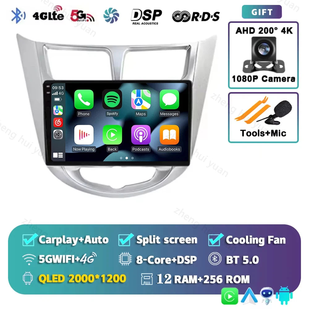 9 '' for Hyundai Solaris Accent i25 2010 - 2016 Car Multimedia Radio Video Player Android 16 GPS Navi HD Touch Screen BT WiFi