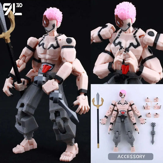 9L 3D Printed Anime Jujutsu Kaisen Sukuna Dummy 13 Shapeshift Action Figures 13