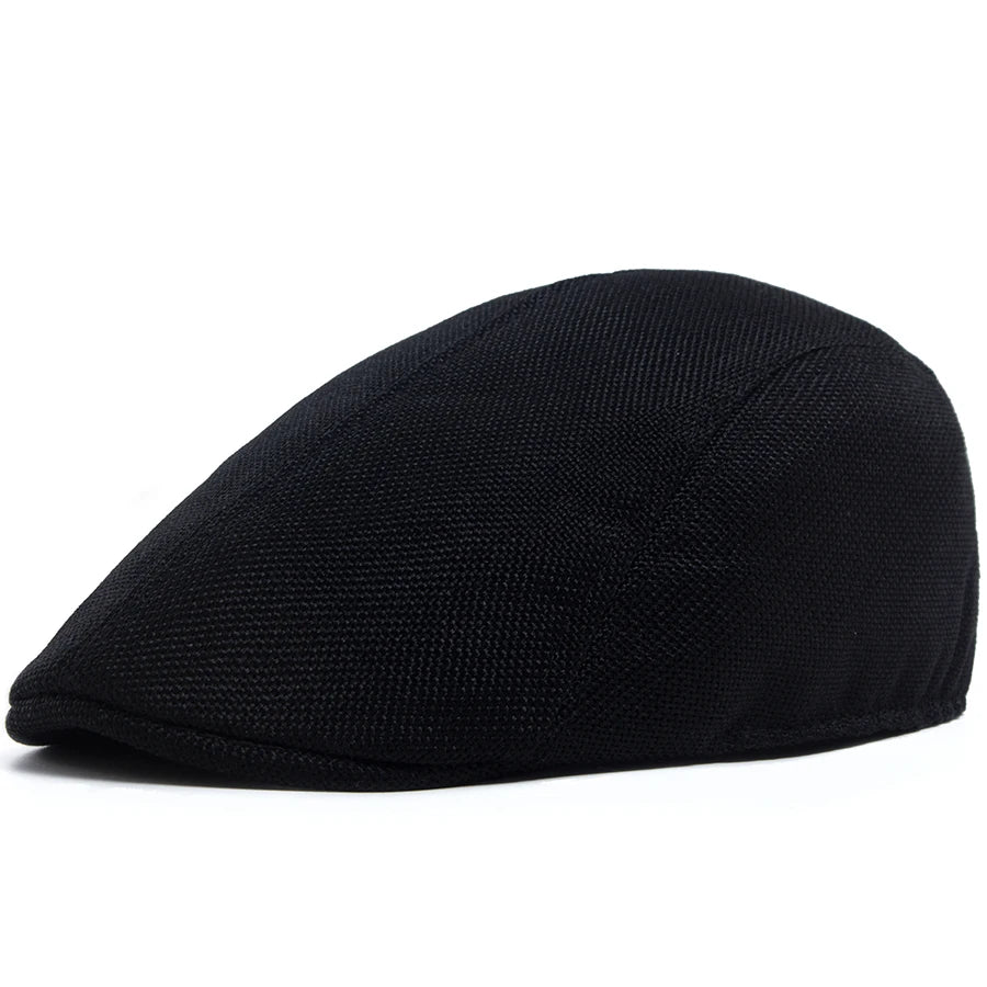 Men's Linen Flat Cap Spring Summer Vintage Visor Beret Breathable Ivy Newsboy Hat Women Fashion Cap Suitable For Small Slim Face