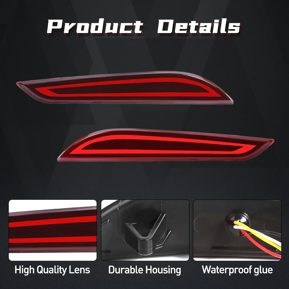 For Chevrolet Cruze 2017 2018 Car LED Rear Bumper Reflector Lights Dynamic Turn Signal Running Brake Warning Driving Lamp 12V