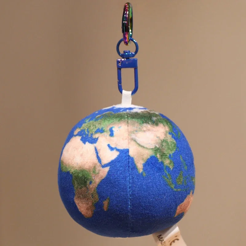 7.5cm Space Planet Plush Toy Simulation Earth Sun Moon Venus Mars Saturn Pendant Keychain Astronomy Enthusiasts' Collection